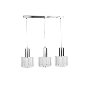 Image of Deco Bar Pendant Ceiling Light Silver, 60cm, 3x E27