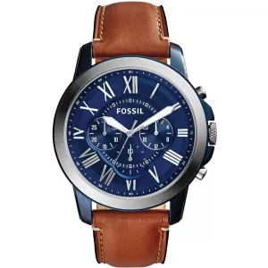 Image of Fossil Men Grant Chronograph Light Brown Leather Watch