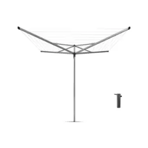 Image of Brabantia Rotary Dryer Essential 40m with Ground Tube - Metallic Grey