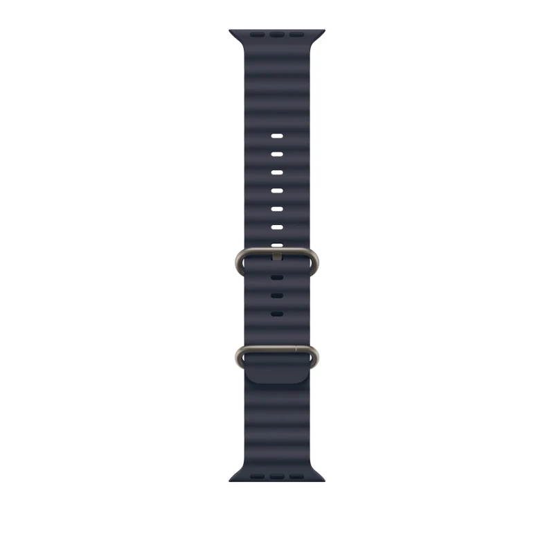 Image of Apple 49mm Navy Ocean Band - Natural Titanium Finish MXTH3ZM/A