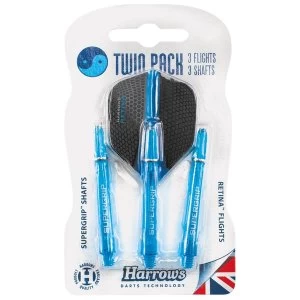 Image of Harrows Twin Pack Dart Flight/Shafts Aqua