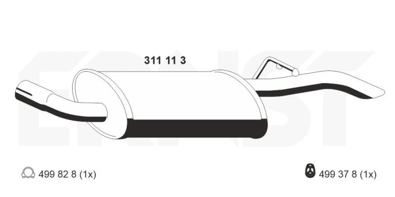 Image of Rear silencer ERNST 311113