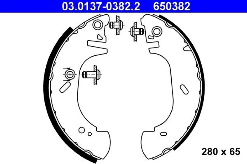 Image of ATE 03.0137-0382.2 Brake Shoes Brake Shoe Set (70)