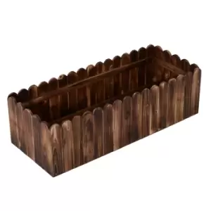 Image of Outsunny Raised Flower Bed Garden Container Box Planter Display Wood