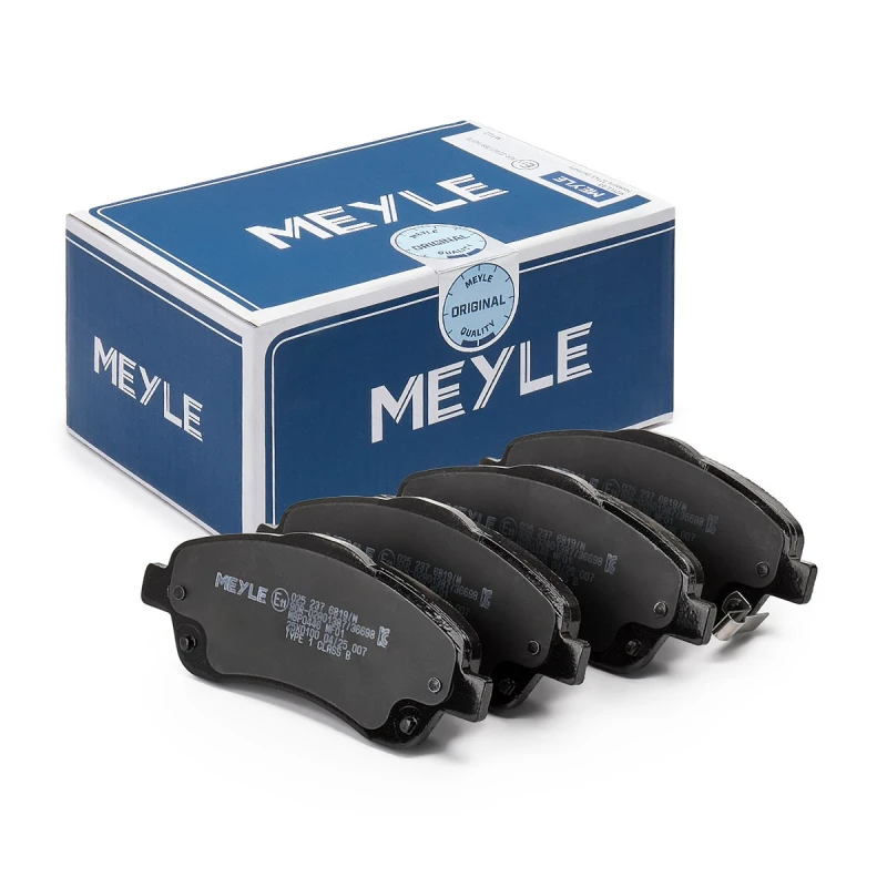 Image of MEYLE 025 237 6819/W Brake pad set Front Axle, with acoustic wear warning, Original Quality, with anti-squeak plate Brake Pad Set,disc brake (402)