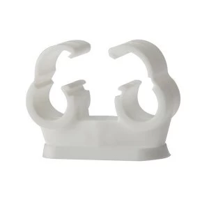 Image of ForgeFix Pipe Clip Double Cliplock 15mm Box 50