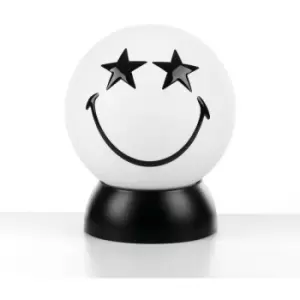 image of Onli Smiley Childrens Star Eyes Globe Table Lamp, White