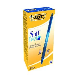 Image of Original Bic Soft Feel Retractable Ballpoint Pen Blue 914346