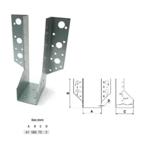 Image of Moderix - Jiffy Timber Joist Hangers Decking Lofts Roofing Zinc Packs - Size 41x169x75x2mm - Pack of 20