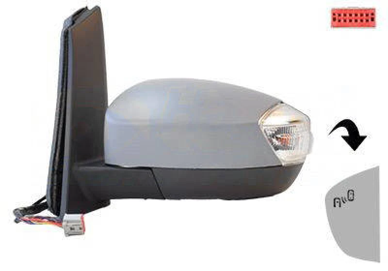 Image of VAN WEZEL 1966807 Wing mirror * HAGUS * Left, Heatable, primed Outside Mirror (50)