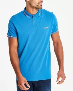 image of Wrangler Blue Pique Polo