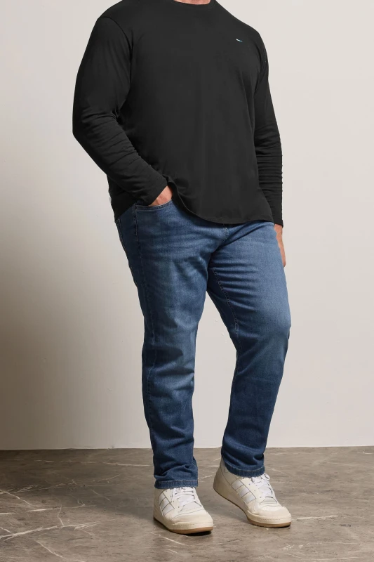 Image of BadRhino BadRhino Men Mid Rinse Stretch Jeans in Blue Size: 40L Blue 40L Male 5063110921011