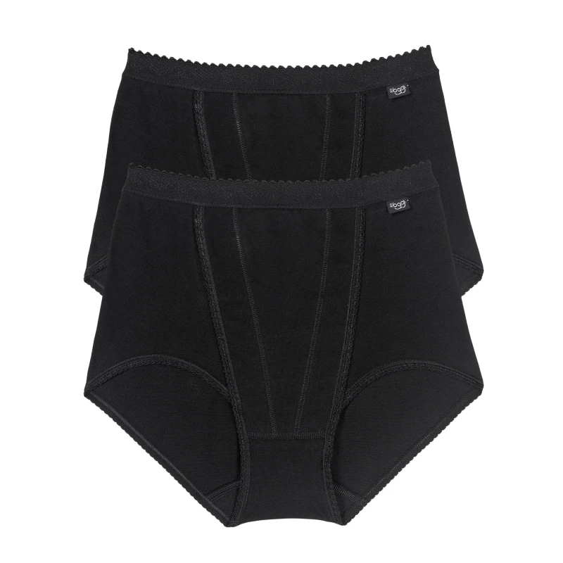 Image of Sloggi Control maxi 2 pack Black 0004 female 20 (3XL)