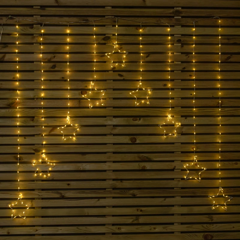 Image of 1.2m x 1.2m FlexiBrights Christmas Star Curtain Lights with 258 Warm White LEDs