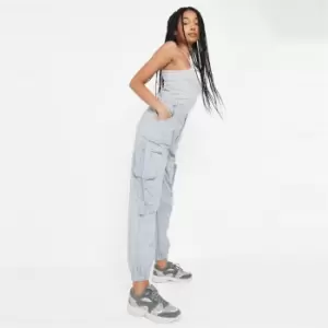 image of Missguided Detail Cuffed Cargo - Grey