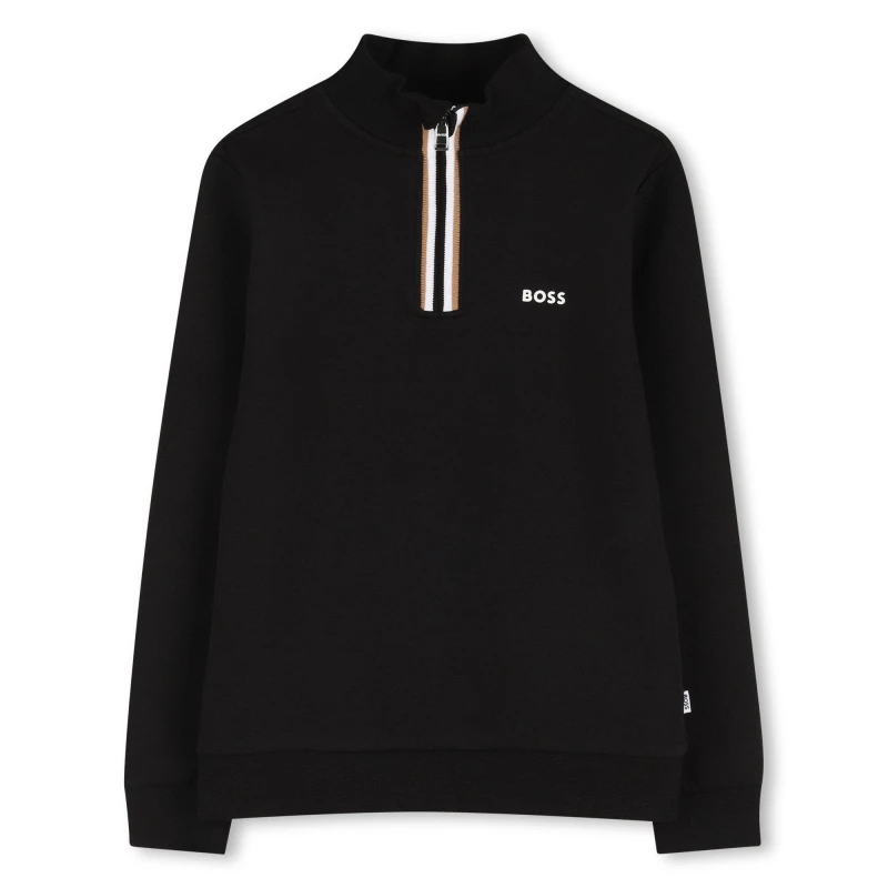 Image of Boss Kids Zipped Sweatshirt Black male 8Y