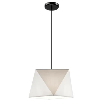 Lamkur Lighting - Carla Dome Pendant Ceiling Lights, Fabric Shade White, 1x E27