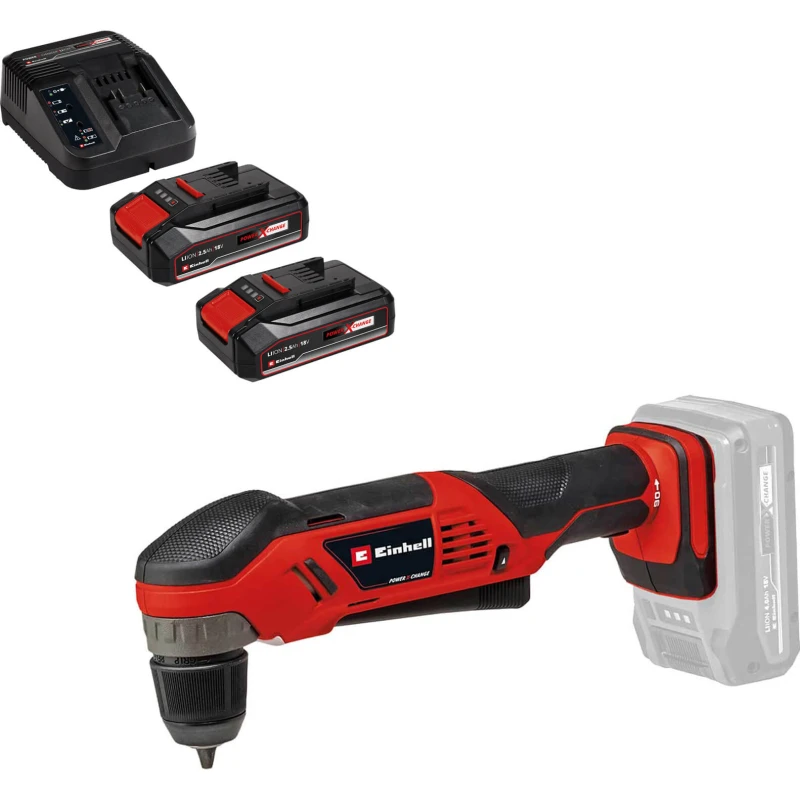 Image of Einhell TE-AD 18 Li 18v Cordless Angle Drill TE-AD 18 Li Batteries: 2 x 2.5ah Li-ion