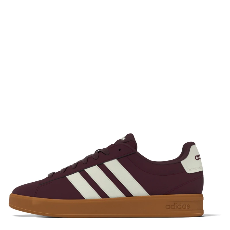 Image of adidas Grand Court 2 Trainers Mens Maroon/Wht/Gum male 10 (44.7)
