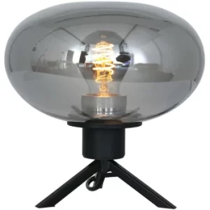 image of Sienna Reflexion Globe Table Lamp Black Matt, Transparent Grey Gloss