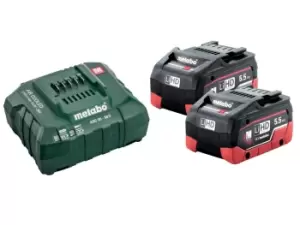 image of Metabo 18LiHD55Kit 18v 2x5.5Ah LiHD Battery Starter Kit