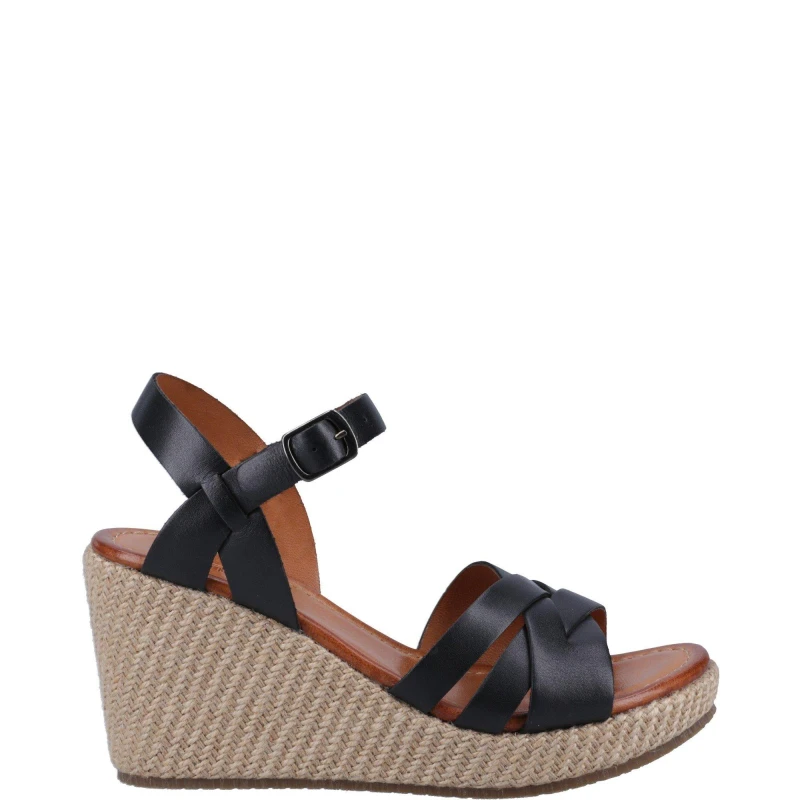 Image of Hush Puppies Phoebe Wedge Sandal - Black 6