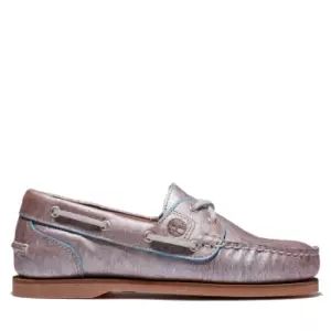 Image of Timberland Ek+ Classic Boat Shoe For Her In Silver Silver, Size 4.5