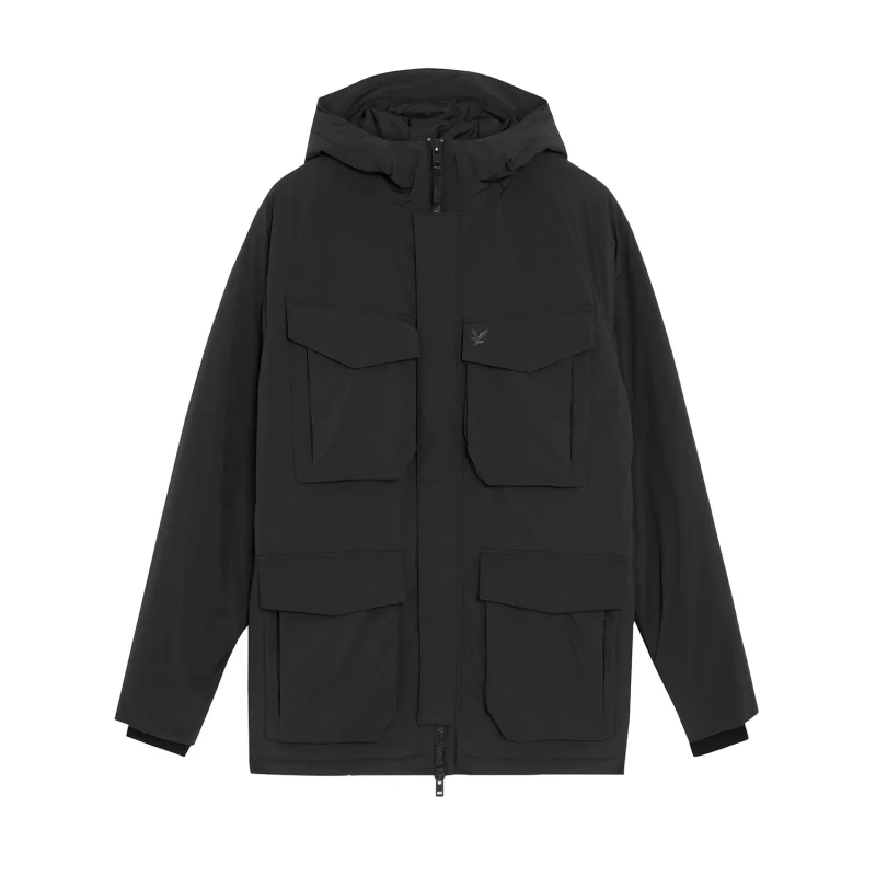 Image of Lyle & Scott Hooded jacket Lyle & Scott Tactical Noir Male 2XL
