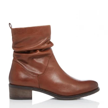 Image of Dune Pagers Heeled Ankle Boots - Dark Tan