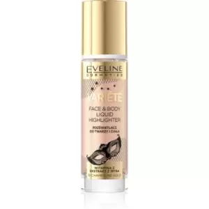 image of Eveline Cosmetics Variete Liquid Highlighter for Face and Body Shade 01 Champagne Gold 30ml