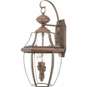 Image of Loops - Outdoor IP44 Twin Wall Light Aged Copper LED E14 60W