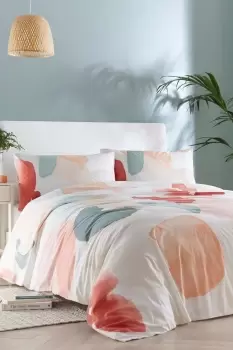 image of Splash' Sustainable Range Oversize Floral Watercolour Print Duvet Cover Set