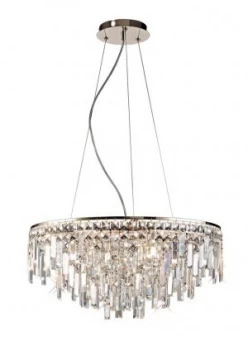 image of Ceiling Pendant Round 8 Light G9 Rose Gold, Crystal