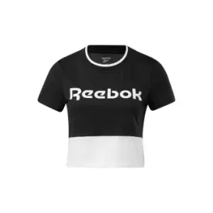 Image of Reebok Logo Crop T Shirt Womens - Black