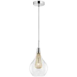 Netlighting Merano Esquimalt 16cm Dome Pendant Ceiling Light Chrome Aluminium Cl