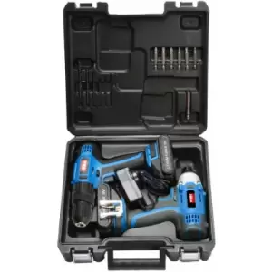 image of 18V Li-ion Cordless Drill & Impact Driver Combo with 2 - Hilka