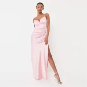 Missguided Side Cami Maxi Dress Satin - Pink