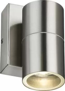Image of KnightsBridge 230V IP54 GU10 Fixed Single Wall Light with Photocell Sensor - Brushed Chrome