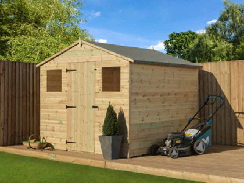 Image of Empire Sheds Empire 10000 Premier Apex Shed Windows 8X8 Pressure Treated Tongue And Groove Wooden Garden Shed (8' X 8' / 8ft X 8ft) (8X8)