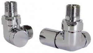 Wickes Contemporary Chrome Round Corner Radiator Valves - 15mm