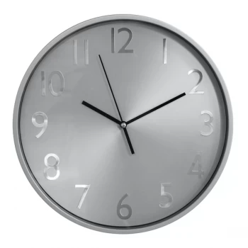 image of HOMETIME Silver Wall Clock with Aluminium Face - 30cm