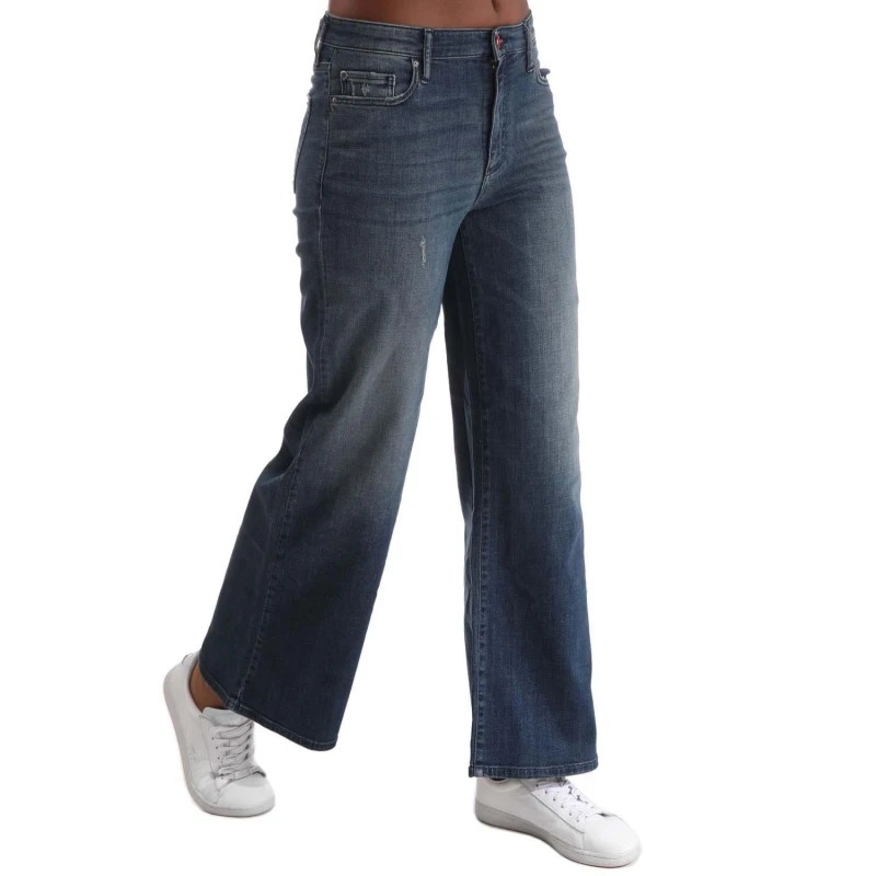Image of Armani Exchange J04 Cropped Jeans - Blue Blue 25R