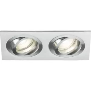 image of Knightsbridge - Ambar Twin Tilt Square Downlight Brushed Chrome - AMA2TSBC