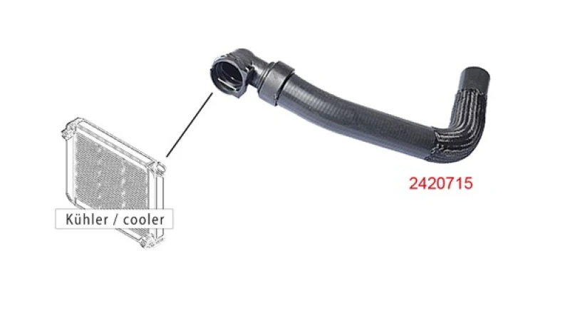 Image of METZGER 2420715 Radiator Hose EPDM (ethylene propylene diene Monomer (M-class) rubber), Upper Left EPDM (ethylene propylene diene Monomer (M-class) ru