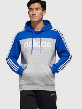 Image of Adidas Essential Block Hoodie - Blue/Grey