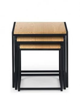 Julian Bowen Tribeca Nest Of 3 Tables - Oak Effect