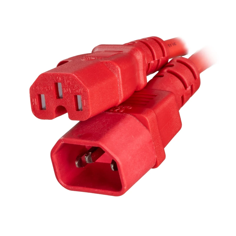 Image of Cablenet CNL 1M C14-C15 Rd Rbr 0.75MM Red IEC C14 IEC C15