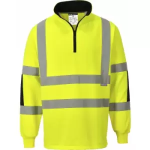 Image of Portwest B308YERXXL - sz XXL Xenon Rugby Shirt Hi Vis - Yellow - Yellow