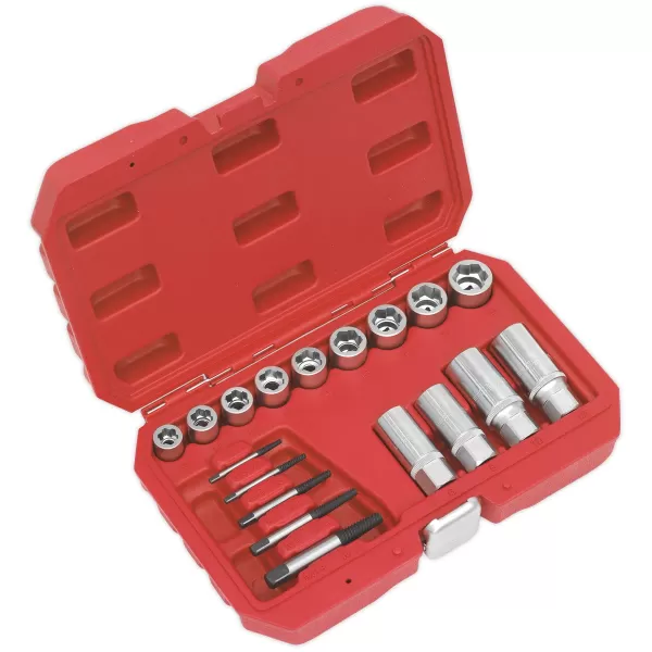Image of Genuine SEALEY AK751 Bolt, Stud & Screw Extractor Set 18pc