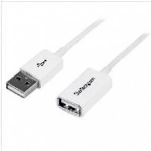 Image of StarTech 1m White USB 2.0 Extension Cable A to A MF